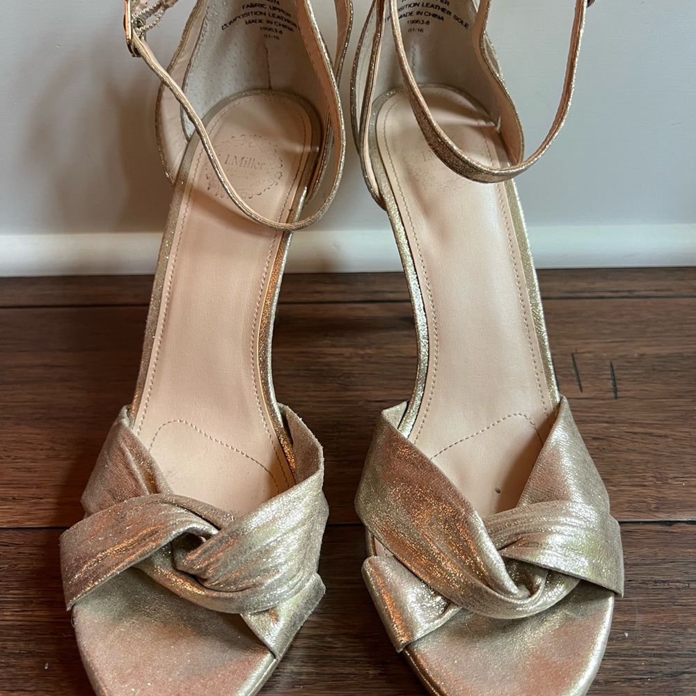 I. Miller Gold Metallic Leather Heels
